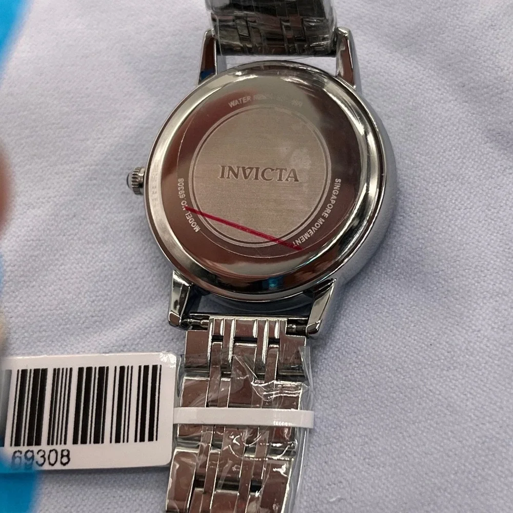 Invicta Watch Floral Sunburst Dial Crystal Accents 69308 Silver‎ Champagne